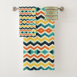 modernes Zickzack geometrisches Muster Badhandtuch Set