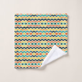 modernes Zickzack geometrisches Muster Badhandtuch Set (Waschlappen)