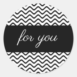 Modernes Zickzack Geschenkstempelaufkleber Runder Aufkleber