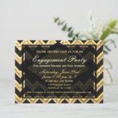 Modernes Zickzack Glitzer-Muster Einladung (Stehend Vorderseite)