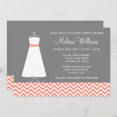 Modernes Zickzack Gown Corner Gray Brautparty Einladung (Vorne/Hinten)