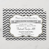 Modernes Zickzack Grausilber Brautparty Einladung (Vorne/Hinten)
