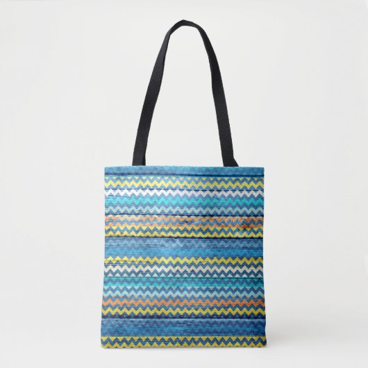Modernes, Zickzack Holzmuster #6 Tasche (Vorderseite)