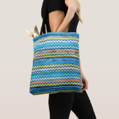 Modernes, Zickzack Holzmuster #6 Tasche (Von Nahem)