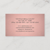 Modernes Zickzack Muster Elegante Rose Gold Imitat Visitenkarte (Rückseite)