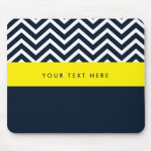 Modernes Zickzack Navy Blue & Yellow Trendy Mouse Mousepad (Vorne)