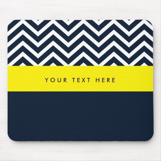 Modernes Zickzack Navy Blue & Yellow Trendy Mouse Mousepad (Vorne)