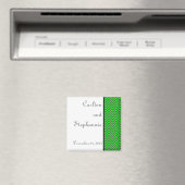 Modernes Zickzack Neon Green/Gray Wedding Magnet (In Situ (Geschirrspüler))