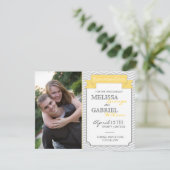 Modernes Zickzack Save the Date Gelb (Stehend Vorderseite)