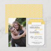 Modernes Zickzack Save the Date Gelb (Vorne/Hinten)