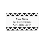Modernes Zickzack Schwarz-Design mit benutzerdefin Adressaufkleber (Vorne)