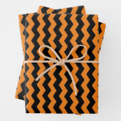Modernes Zickzack Schwarz-Orange-Muster Geschenkpapier Set (Beispiel)