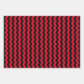 Modernes Zickzack Schwarz-Rot-Streifen-Muster Geschenkpapier Set (Vorderseite)