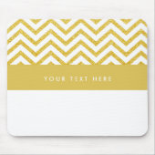 Modernes Zickzack White & Gold Mouse-Pad Mousepad (Vorne)