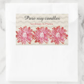 Modernes Zickzack Zickzackmuster mit rosa Blume Rechteckiger Aufkleber (Tasche)