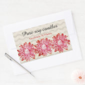 Modernes Zickzack Zickzackmuster mit rosa Blume Rechteckiger Aufkleber (Umschlag)