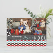 Modernes Zickzack Zig Zag Joyeux Weihnachten Weihn (Stehend Vorderseite)