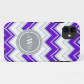 Modernes Zickzack Zig Zag Mit Monogramm Streifen O Case-Mate iPhone Hülle (Rückseite (Horizontal))