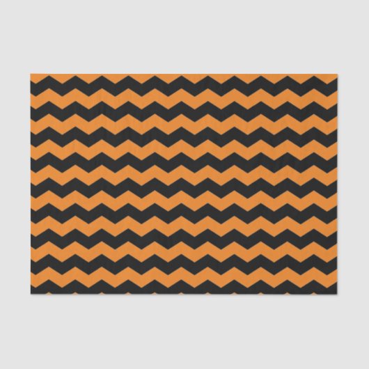 Modernes Zickzack Zigzag Black und Orange Muster Seidenpapier (Vorderseite)