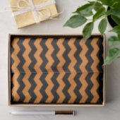 Modernes Zickzack Zigzag Black und Orange Muster Seidenpapier (Geschenk)