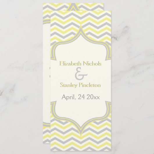 Modernes Zickzack Zzigzag-Hochzeitsprogramm Programm (Vorne/Hinten)