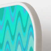 Modernes Zickzackmuster - Wellen in Türkis Pickleball Schläger (Linke Seite)