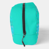 Modernes Zickzackmuster - Wellen in Türkis Waschbeutel (Rechts)