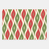 Modernes Ziermuster des Mitteljahrhunderts Retro R Geschenkpapier Set (Vorderseite)