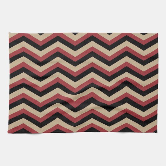Modernes Zig Zag Muster Geschirrtuch (Horizontal)