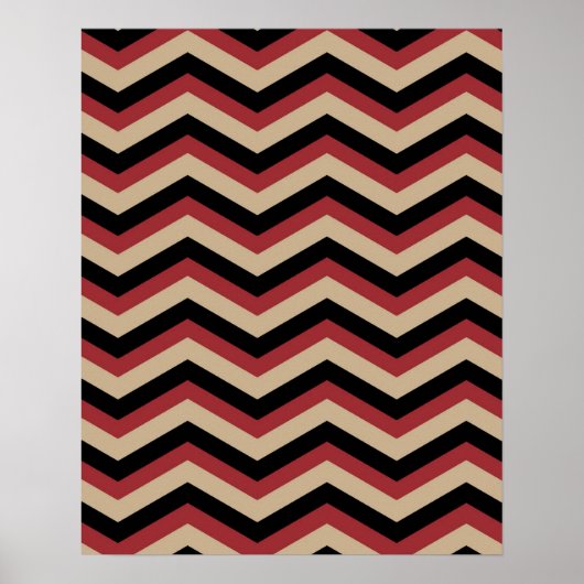 Modernes Zig Zag Muster Poster (Vorne)