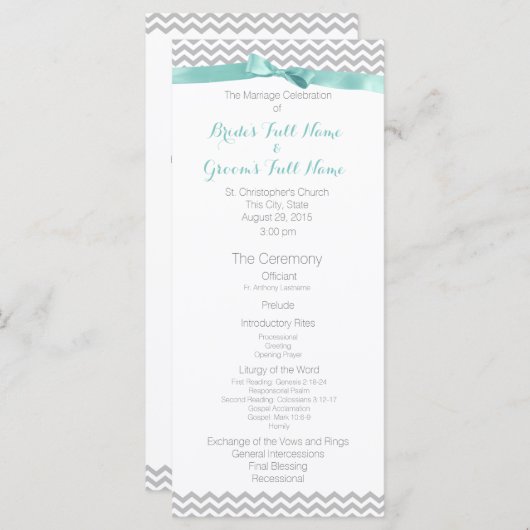 Modernes Zigzag-Muster-Hochzeitsprogramm Programm (Vorne/Hinten)