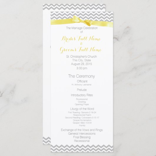 Modernes Zigzag-Muster-Hochzeitsprogramm Programm (Vorne/Hinten)