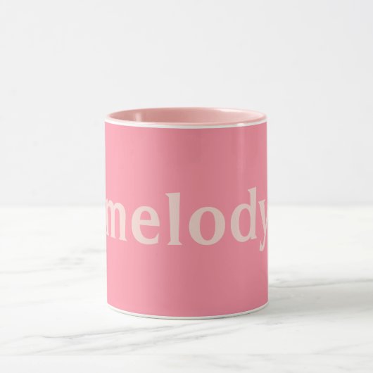 Modernes Zimmer Rosa Name Tasse (Zentrum)