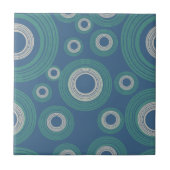 Modernes Zirkular Blau des Mitteljahrhunderts Fliese (Vorderseite)