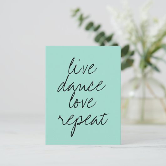 Modernes Zitat aquamarin grün Postkarte (Stehend Vorderseite)