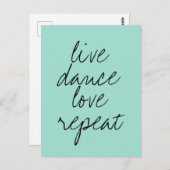 Modernes Zitat aquamarin grün Postkarte (Vorne/Hinten)