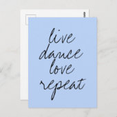 Modernes Zitat blau Postkarte (Vorne/Hinten)