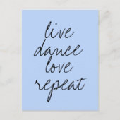 Modernes Zitat blau Postkarte (Vorderseite)