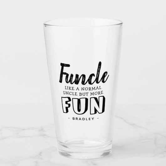 Modernes Zitat "Funcle" | PERSONALISIERT Glas (Vorderseite)