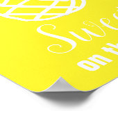 Modernes Zitat von Ananas, gelb, süße Früchte Poster (Ecke)