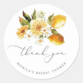 Modernes Zitronen-Brautparty Runder Aufkleber (Vorderseite)