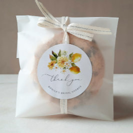 Modernes Zitronen-Brautparty Runder Aufkleber