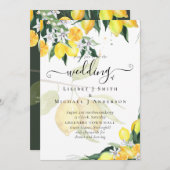 Modernes Zitronenbaum Hochzeit Einladung Elegant (Vorne/Hinten)