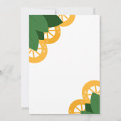 Modernes Zitronenbein und kühne Blätter Hochzeitss Einladung (Rückseite)