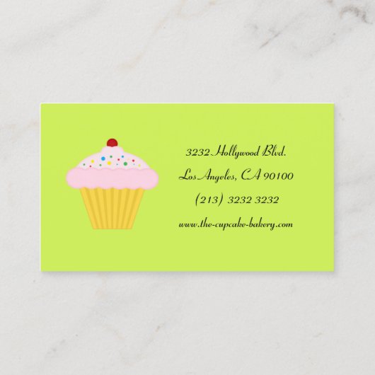 Modernes Zitronengelb-Backbäckerchen Visitenkarte (Rückseite)