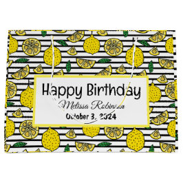Modernes Zitronenmuster Geburtstag Große Geschenktüte