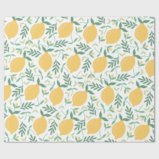 Modernes Zitrusfrüchte-Zitrusfrüchte-Sommergrün-Mu Geschenkpapier (Flach)