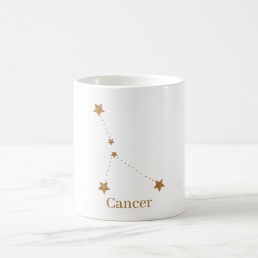 Modernes Zodiac-Schild-Goldkrebs | Element Wasser Kaffeetasse (Mittel)