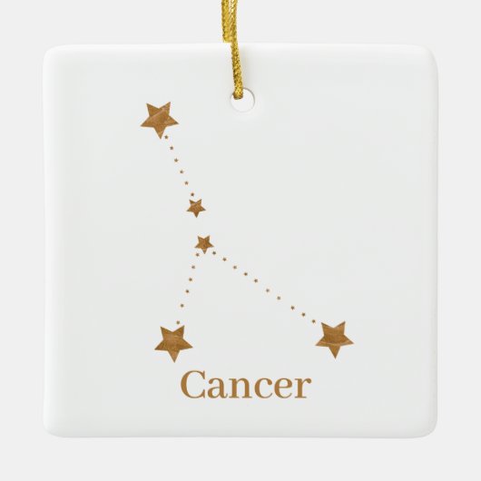 Modernes Zodiac-Schild-Goldkrebs | Element Wasser Keramikornament (Vorderseite)