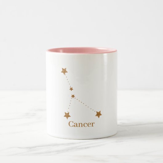 Modernes Zodiac-Schild-Goldkrebs | Element Wasser Zweifarbige Tasse (Mittel)